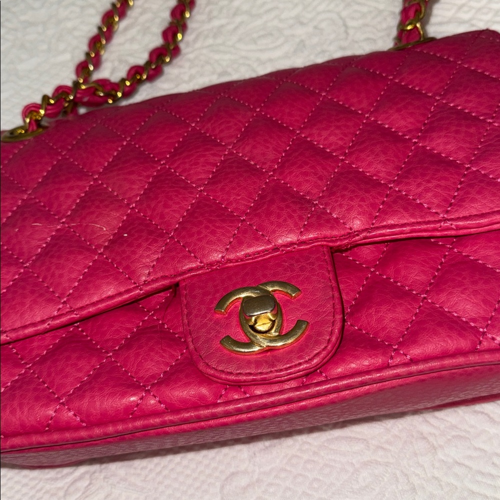 CHANEL Pink Quilted Shoulder Bag